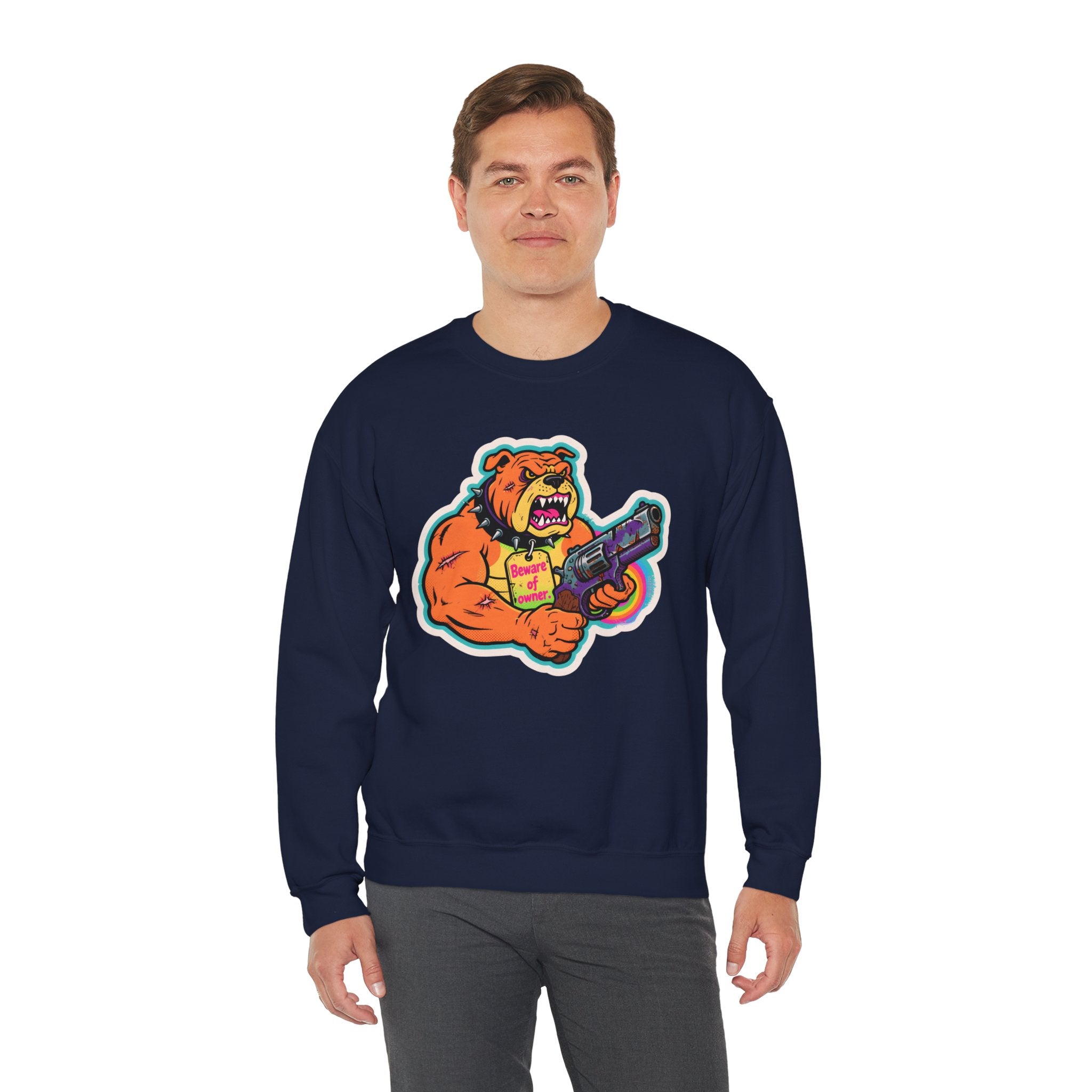'Eff The Dog Beware of the Owner' | Crewneck Sweatshirt | Funny Gun Signs