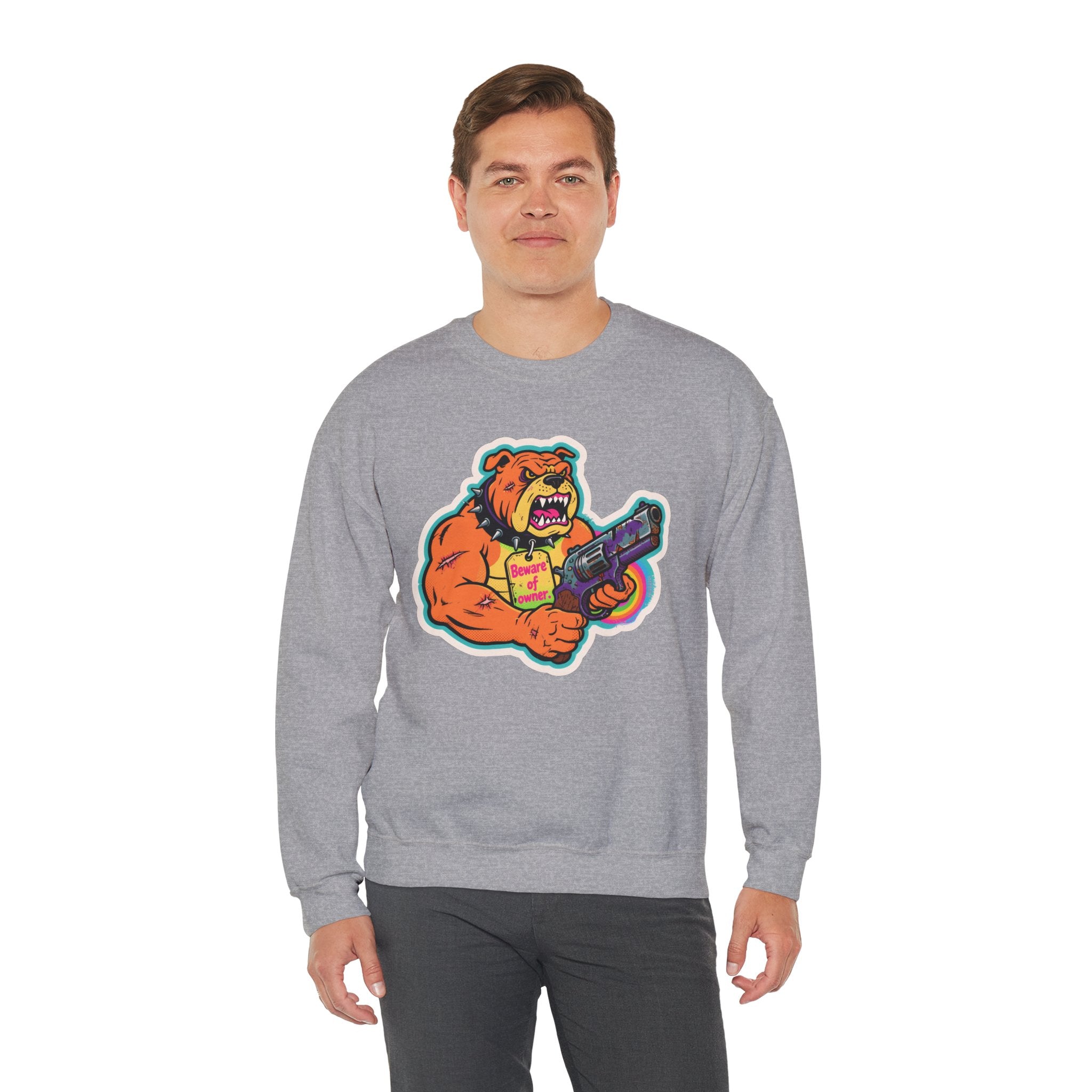 'Eff The Dog Beware of the Owner' | Crewneck Sweatshirt | Funny Gun Signs