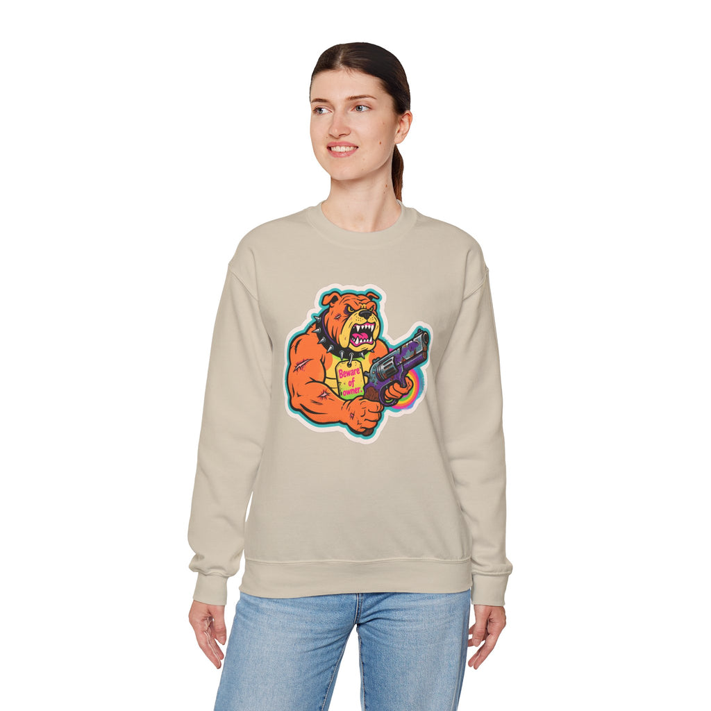 'Eff The Dog Beware of the Owner' | Crewneck Sweatshirt | Funny Gun Signs