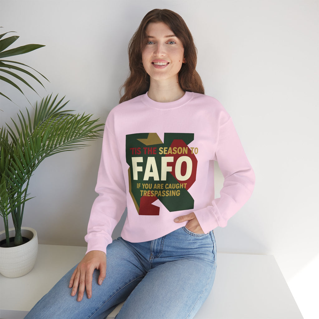 'Tis the Season to FAFO Military Camo Graphic | Crewneck Sweatshirt | Funny Gun Signs