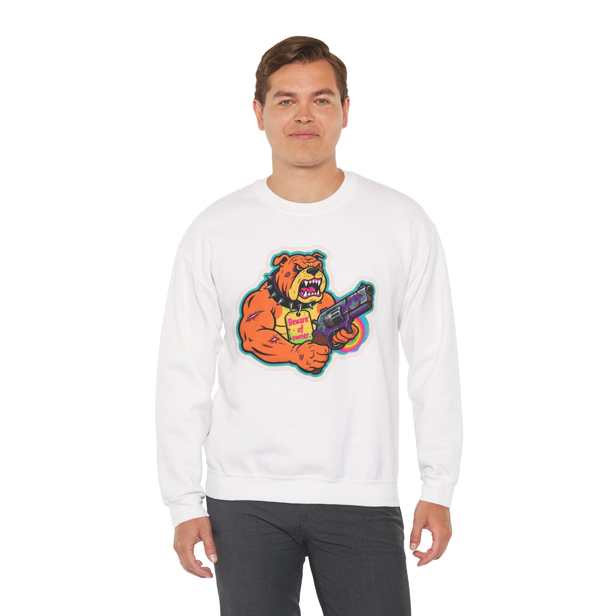 'Eff The Dog Beware of the Owner' | Crewneck Sweatshirt | Funny Gun Signs