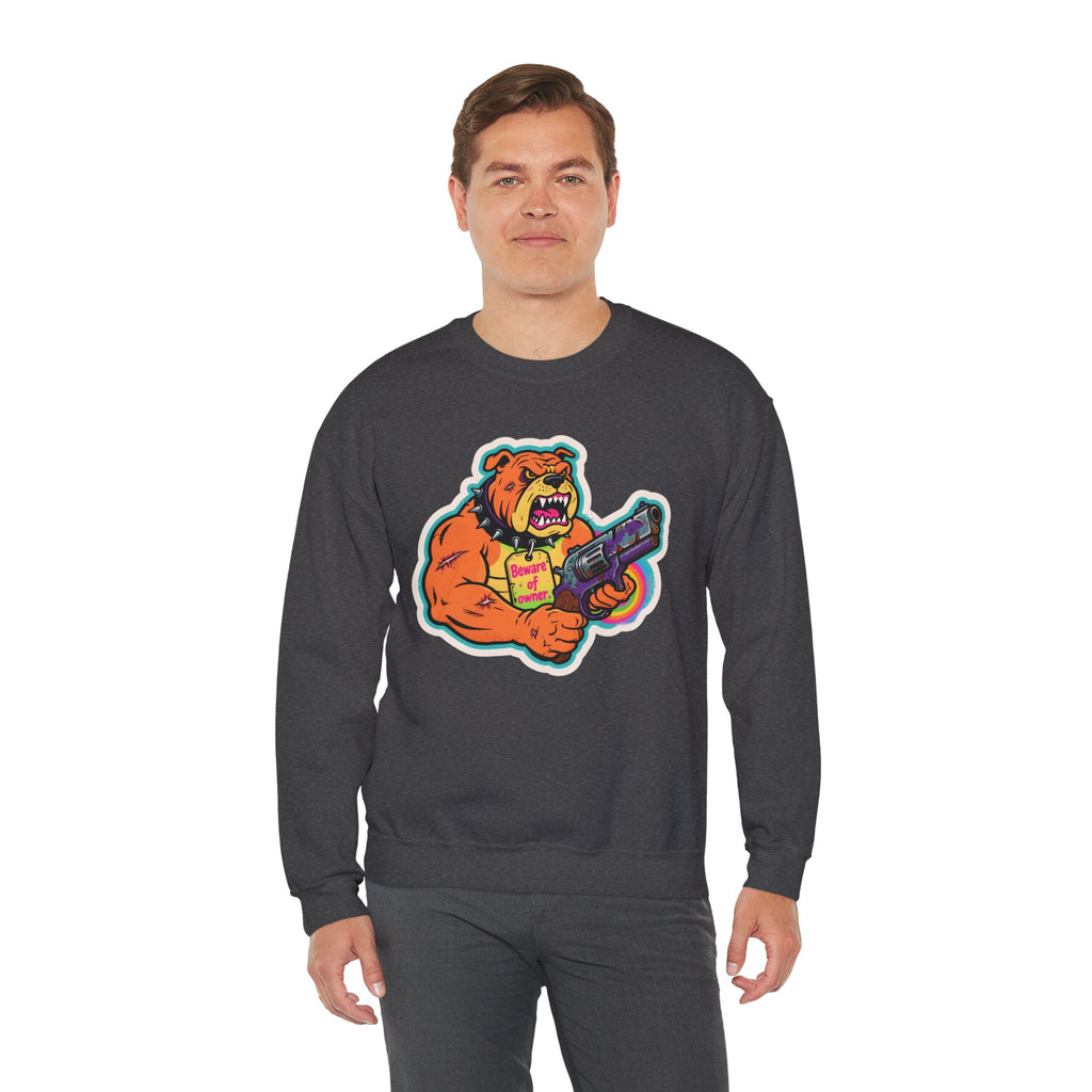 'Eff The Dog Beware of the Owner' | Crewneck Sweatshirt | Funny Gun Signs