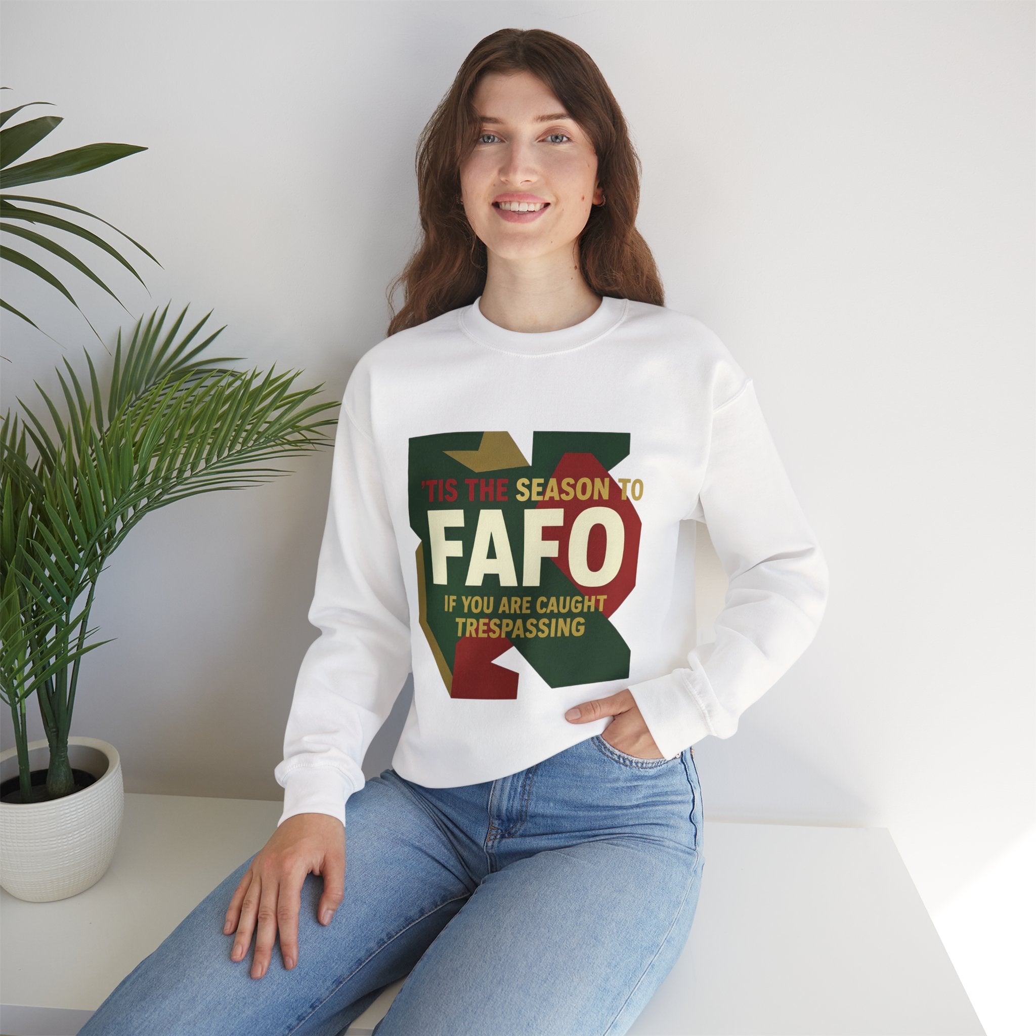 'Tis the Season to FAFO Military Camo Graphic | Crewneck Sweatshirt | Funny Gun Signs