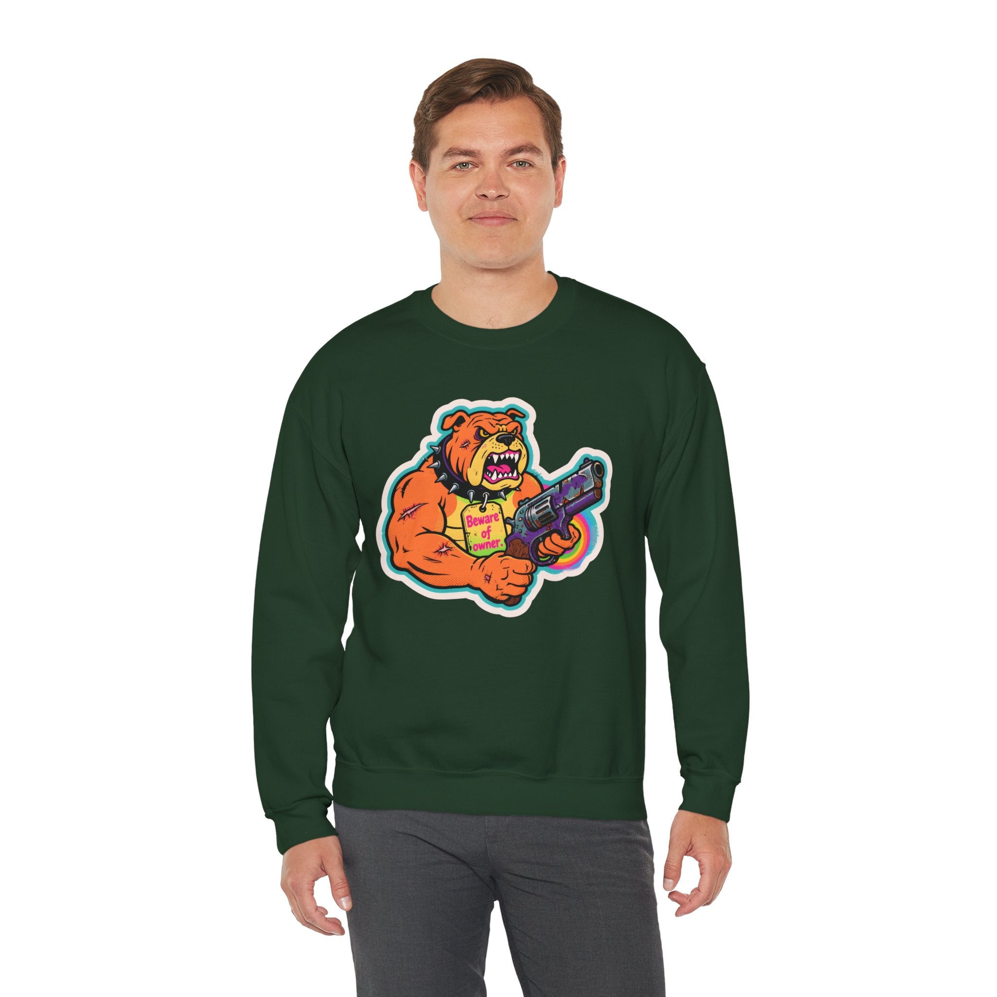 'Eff The Dog Beware of the Owner' | Crewneck Sweatshirt | Funny Gun Signs