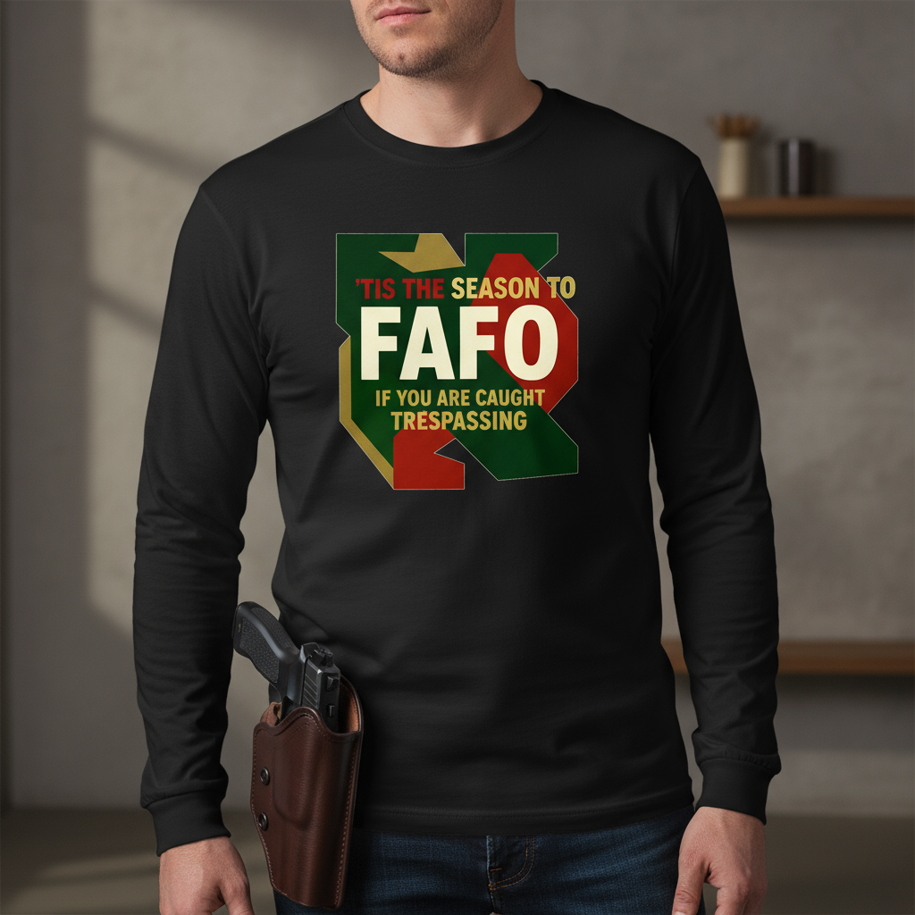 'Tis the Season to FAFO Military Camo Graphic | Crewneck Sweatshirt | Funny Gun Signs