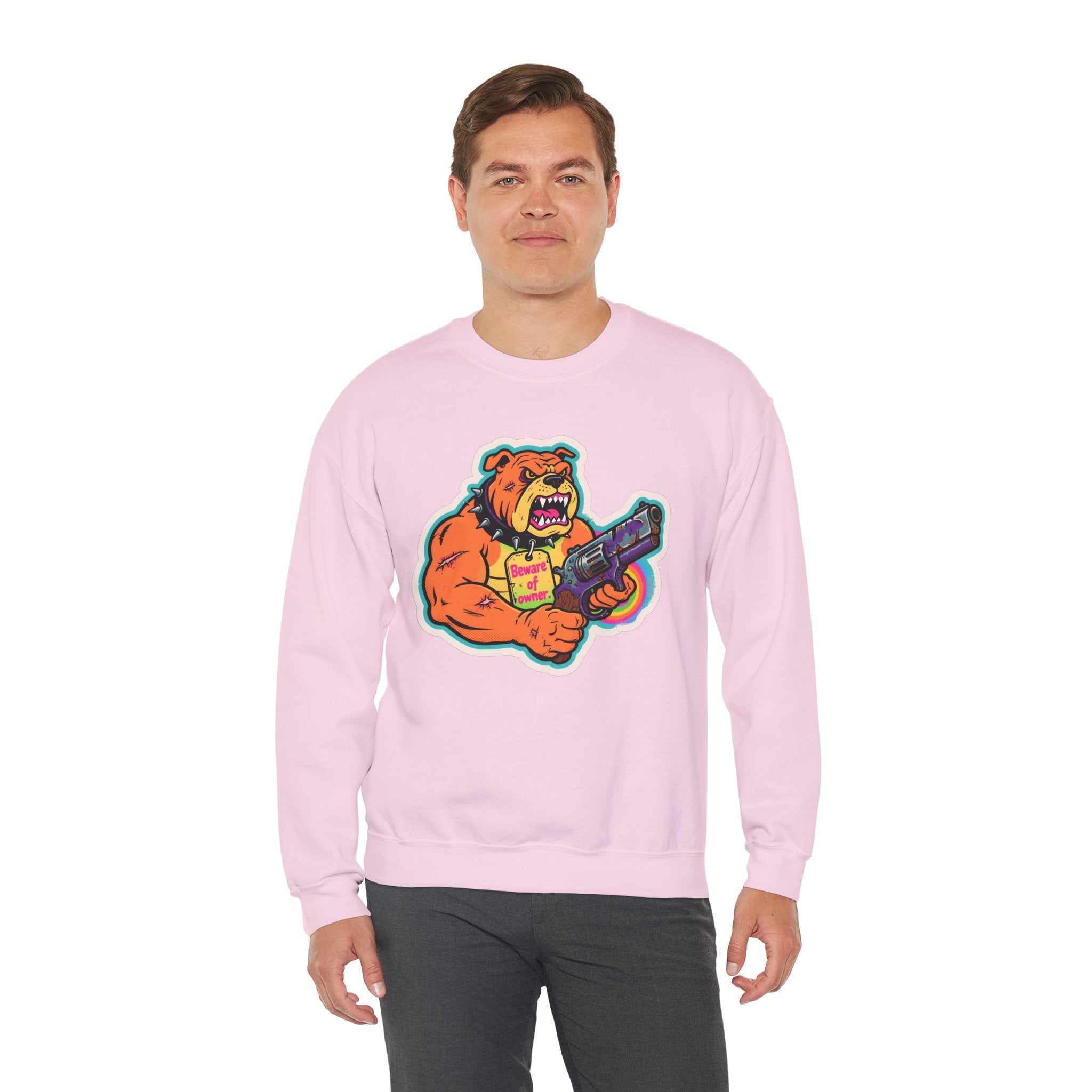 'Eff The Dog Beware of the Owner' | Crewneck Sweatshirt | Funny Gun Signs