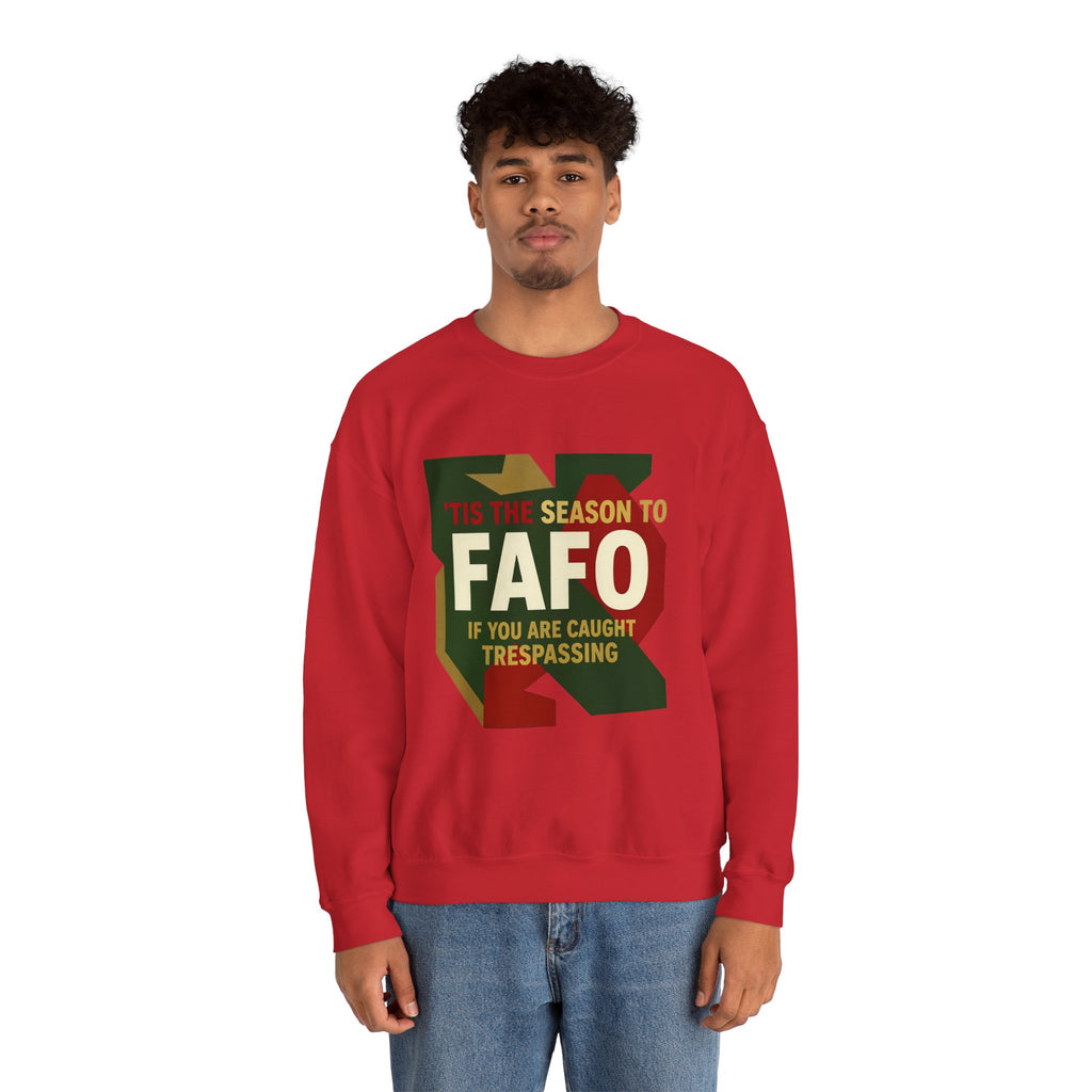 'Tis the Season to FAFO Military Camo Graphic | Crewneck Sweatshirt | Funny Gun Signs