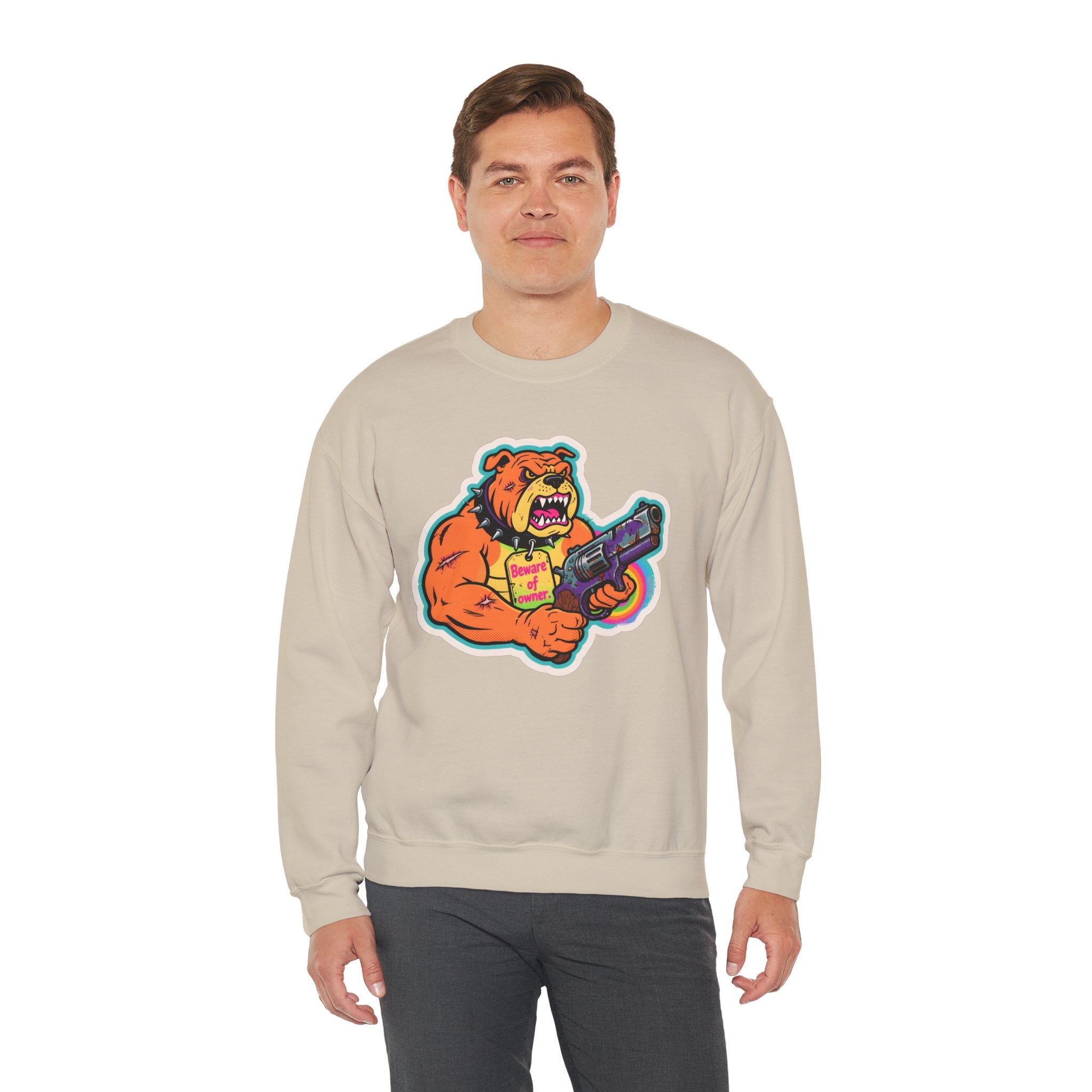 'Eff The Dog Beware of the Owner' | Crewneck Sweatshirt | Funny Gun Signs