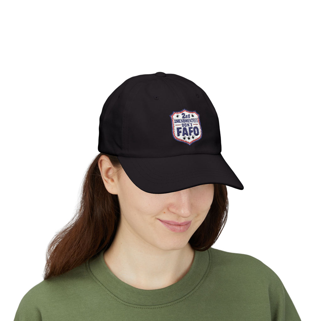 Embroidered Baseball Hat - 2nd Amendmenteer 'Don't FAFO' Dad Cap | Patriotic Embroidered Baseball Hat | Funny Gun Signs